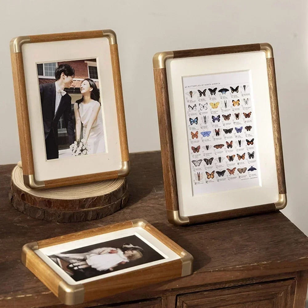 Brooks Wood & Brass Tabletop Photo Frame