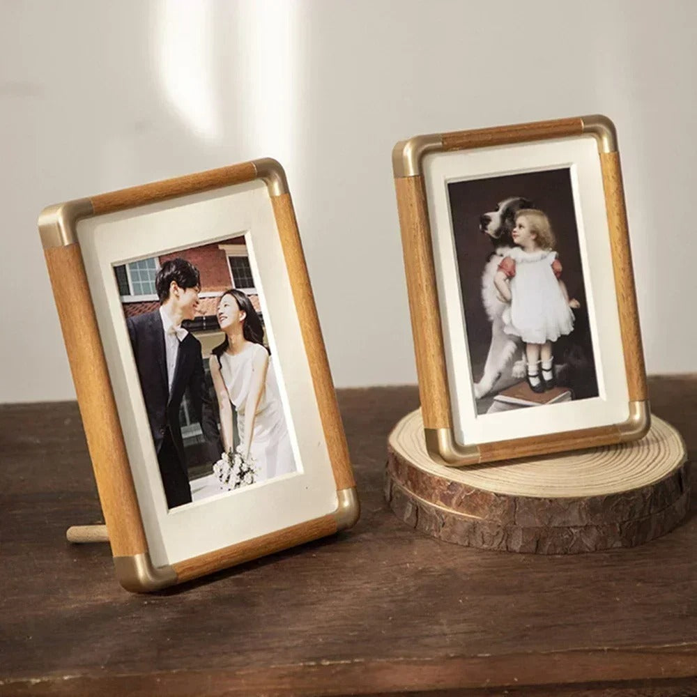 Brooks Wood & Brass Tabletop Photo Frame