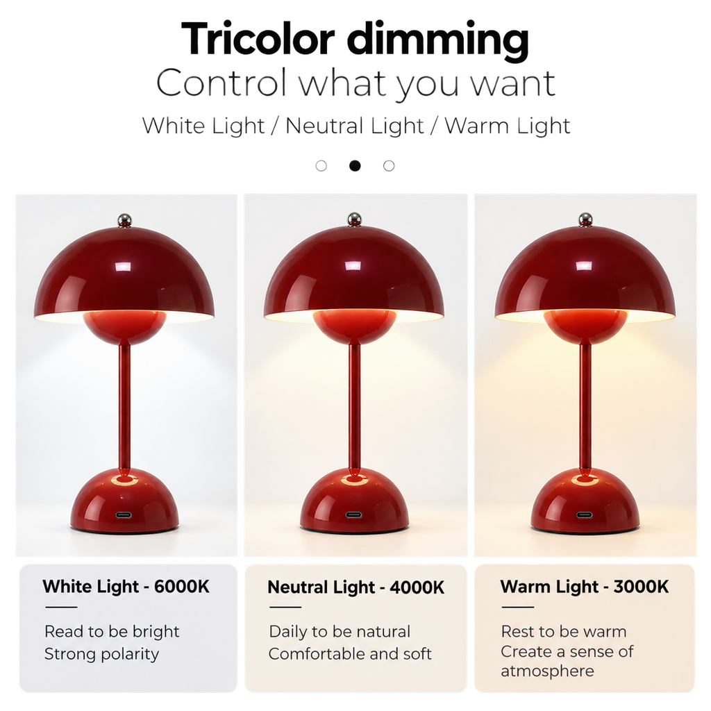 Rechargeable Mushroom Table Lamp