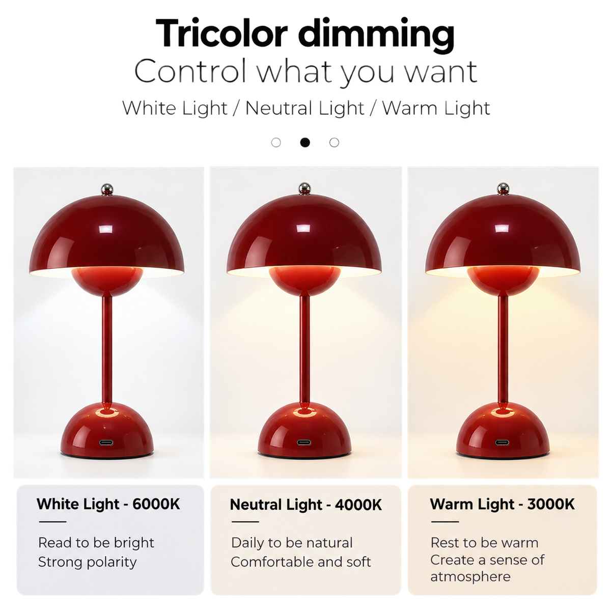 Rechargeable Mushroom Table Lamp