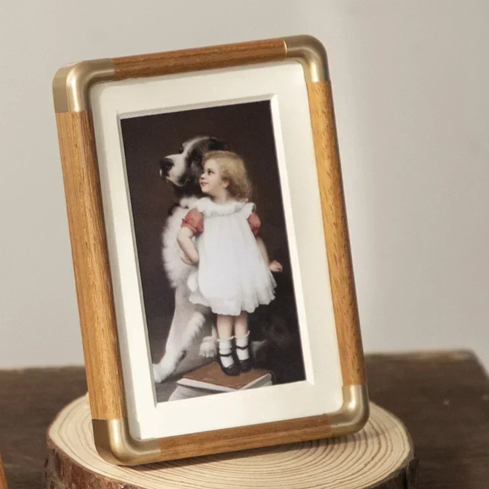 Brooks Wood & Brass Tabletop Photo Frame